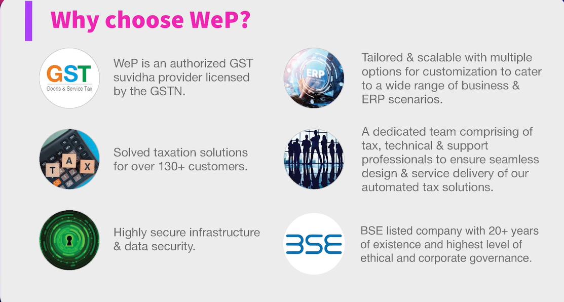 Why to use WeP GST e-Invoicing?